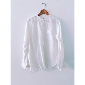 Collarless Button Down